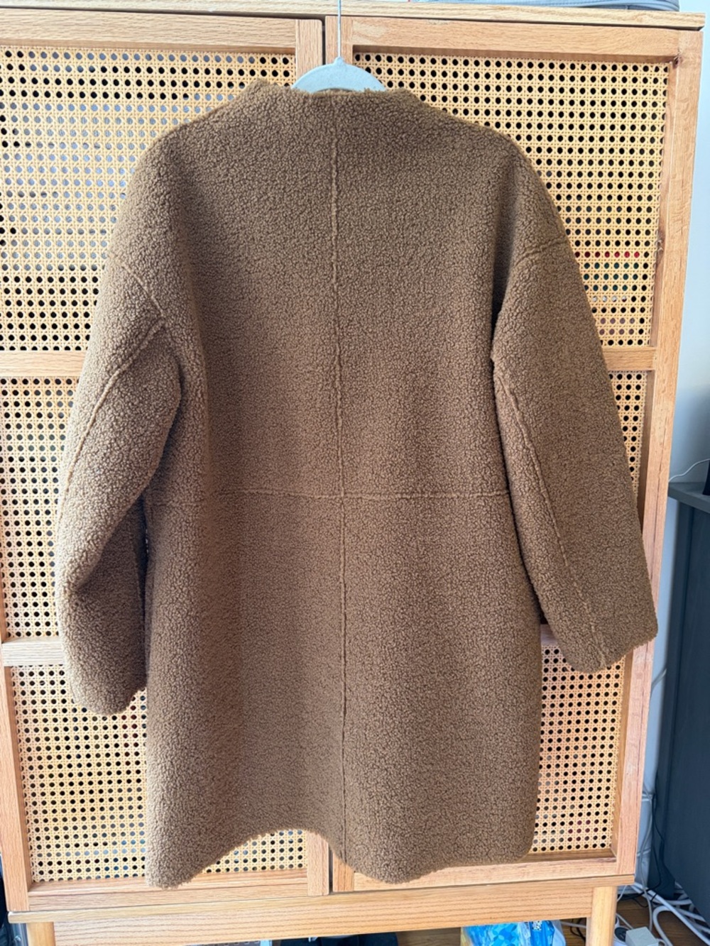 Reversible Faux Shearling/Teddy Brown Coat - Picture 4 of 5
